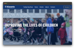 Baldwinsville Kiwanis website, in a browser window graphic